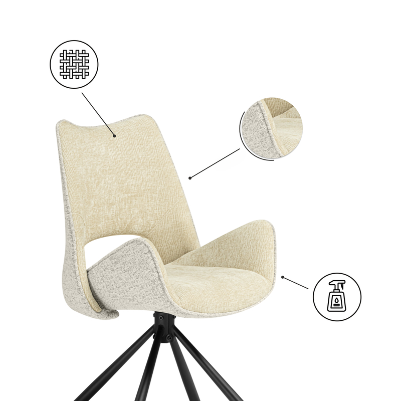 Стул на металлокаркасе, Balaton 360 крутящийся beige / black