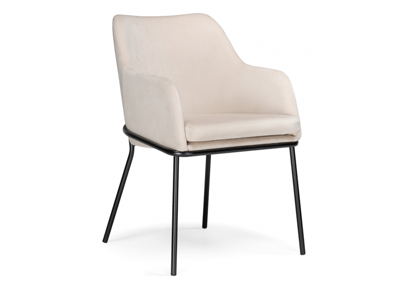 Стул на металлокаркасе, Охаши кремовый / черный глянец