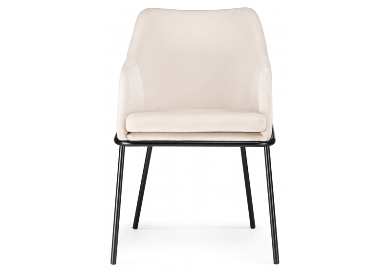 Стул на металлокаркасе, Охаши кремовый / черный глянец