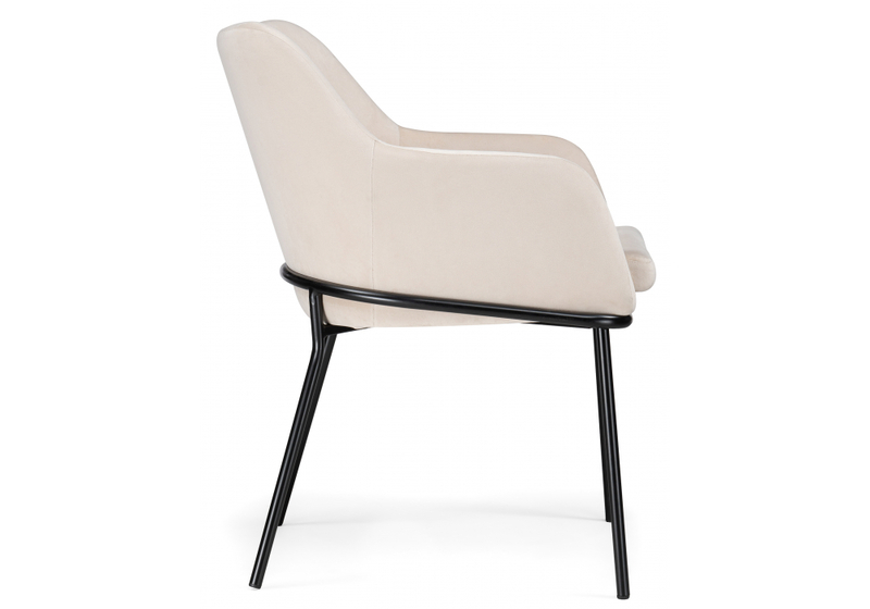 Стул на металлокаркасе, Охаши кремовый / черный глянец