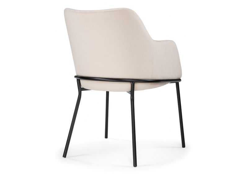 Стул на металлокаркасе, Охаши кремовый / черный глянец