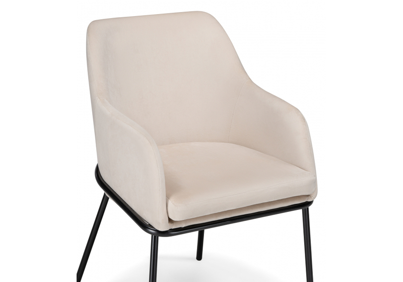 Стул на металлокаркасе, Охаши кремовый / черный глянец