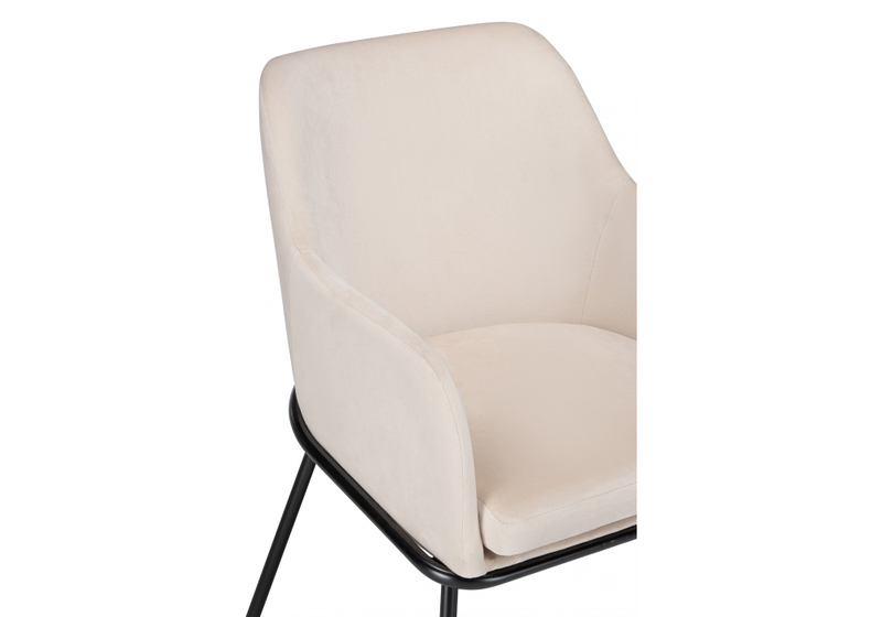 Стул на металлокаркасе, Охаши кремовый / черный глянец