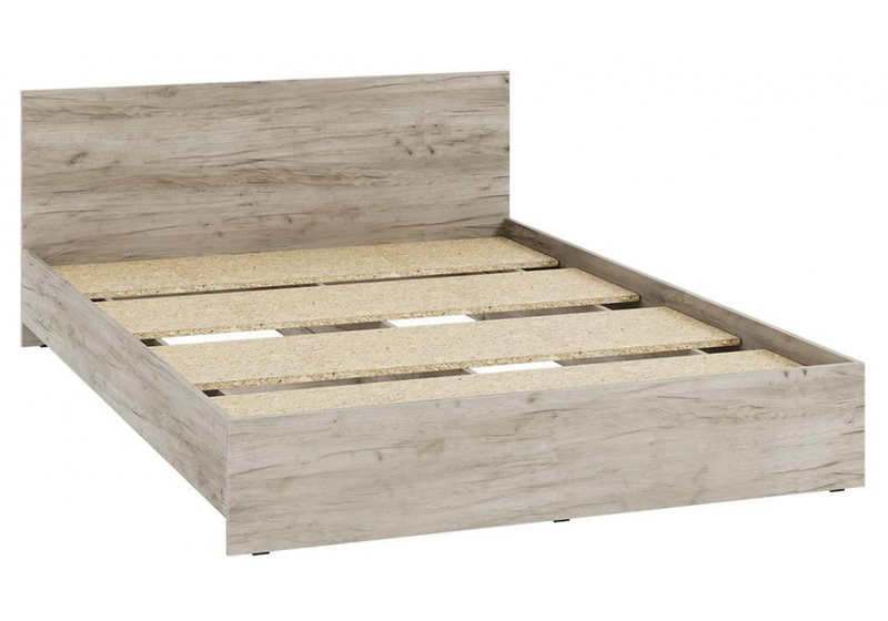 Кровать, Адайн КР-140 140х200 дуб крафт серый / дуб крафт серый