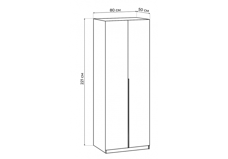 Шкаф, Даиго двухстворчатый белый текстурный