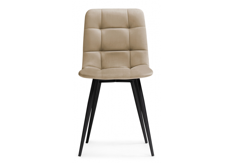 Стул на металлокаркасе, Чилли К бежевый velutto 05 / черный