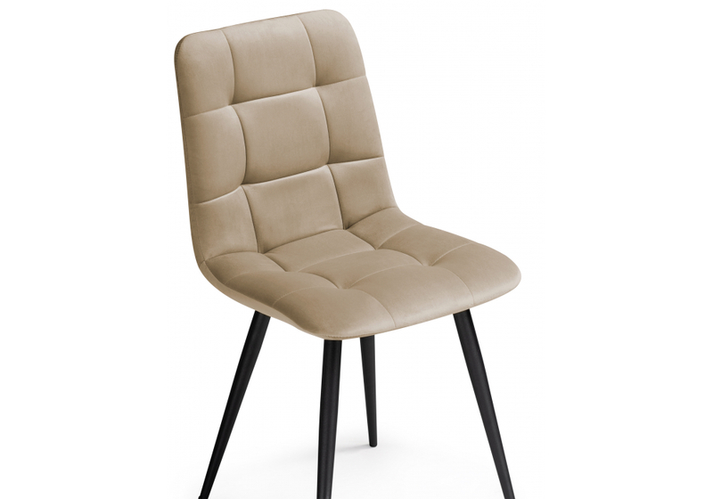 Стул на металлокаркасе, Чилли К бежевый velutto 05 / черный
