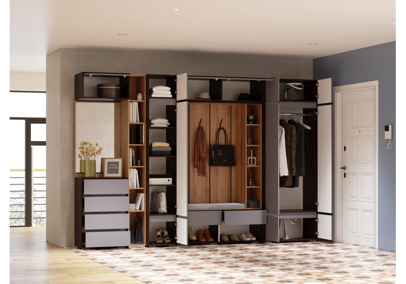 Прихожая, Роут венге / графит софт комплектация 2