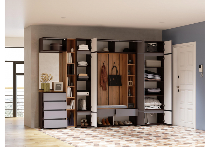 Прихожая, Роут венге / графит софт комплектация 2