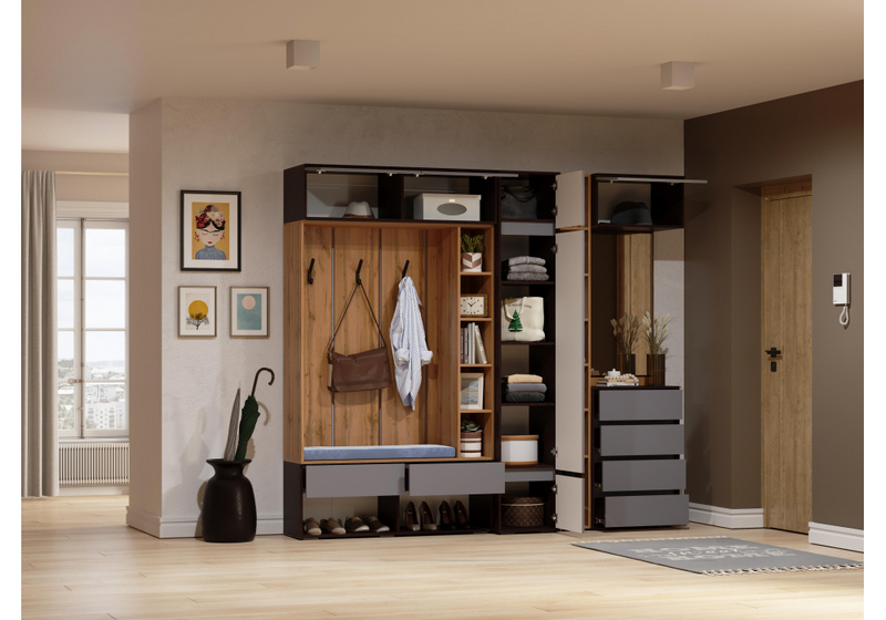 Прихожая, Роут венге / графит софт комплектация 3