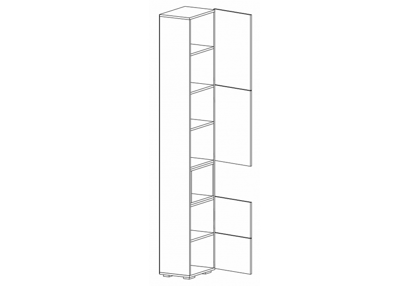 Стеллаж, Лонгфорд белый / дуб вотан