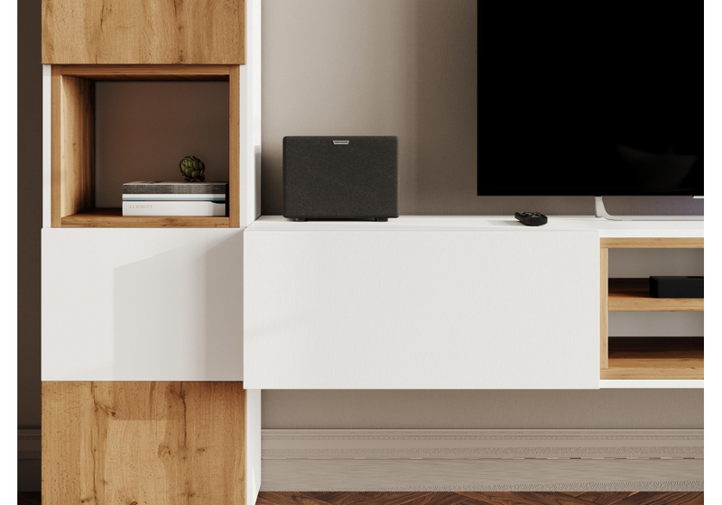 Стеллаж, Лонгфорд белый / дуб вотан