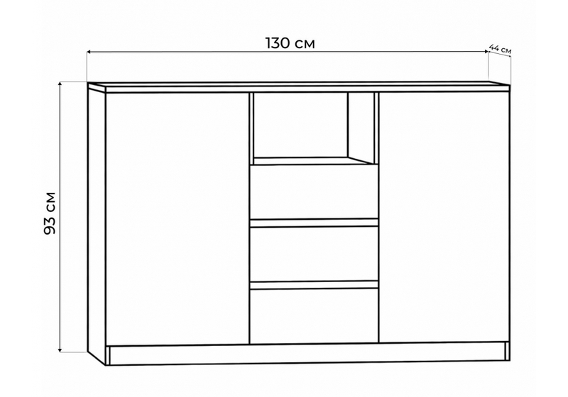 Комод, Маллоу-2 дуб вотан / белый глянец