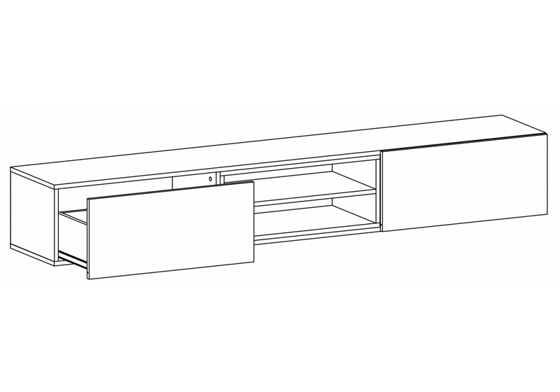ТВ-тумба, Лонгфорд белый / дуб вотан