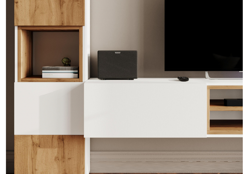 ТВ-тумба, Лонгфорд белый / дуб вотан