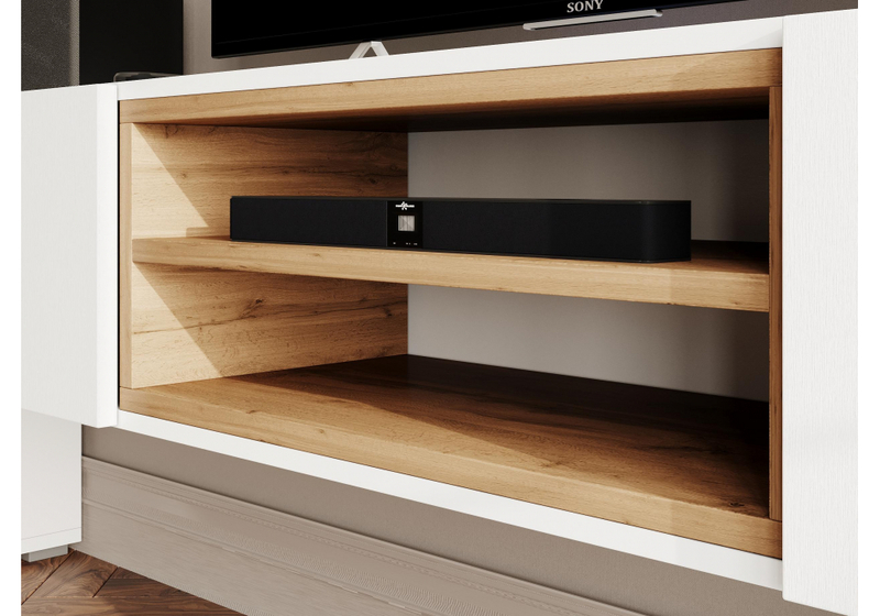 ТВ-тумба, Лонгфорд белый / дуб вотан