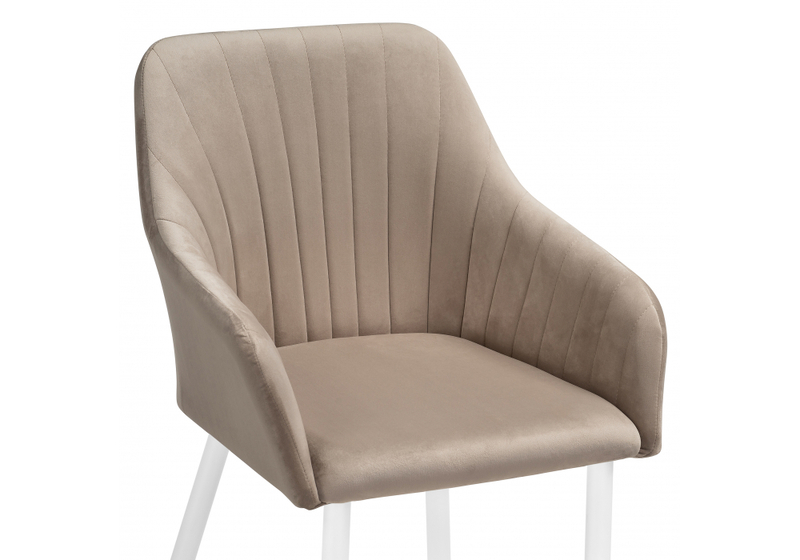 Стул на металлокаркасе, Слэм бежевое / белое