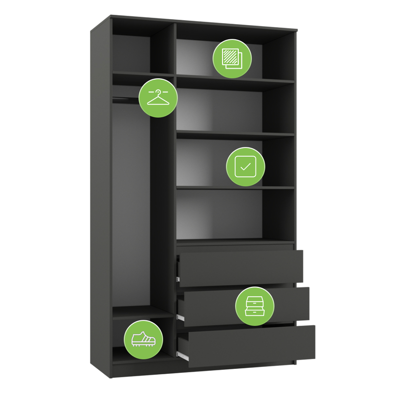 Шкаф, Мадера ШМ 1200 ЛДСП графит