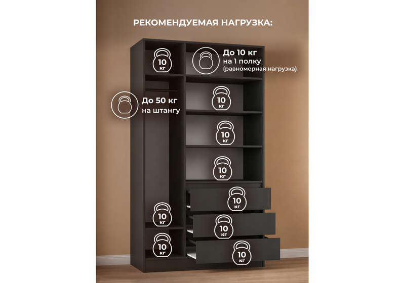 Шкаф, Мадера ШМ 1200 ЛДСП графит