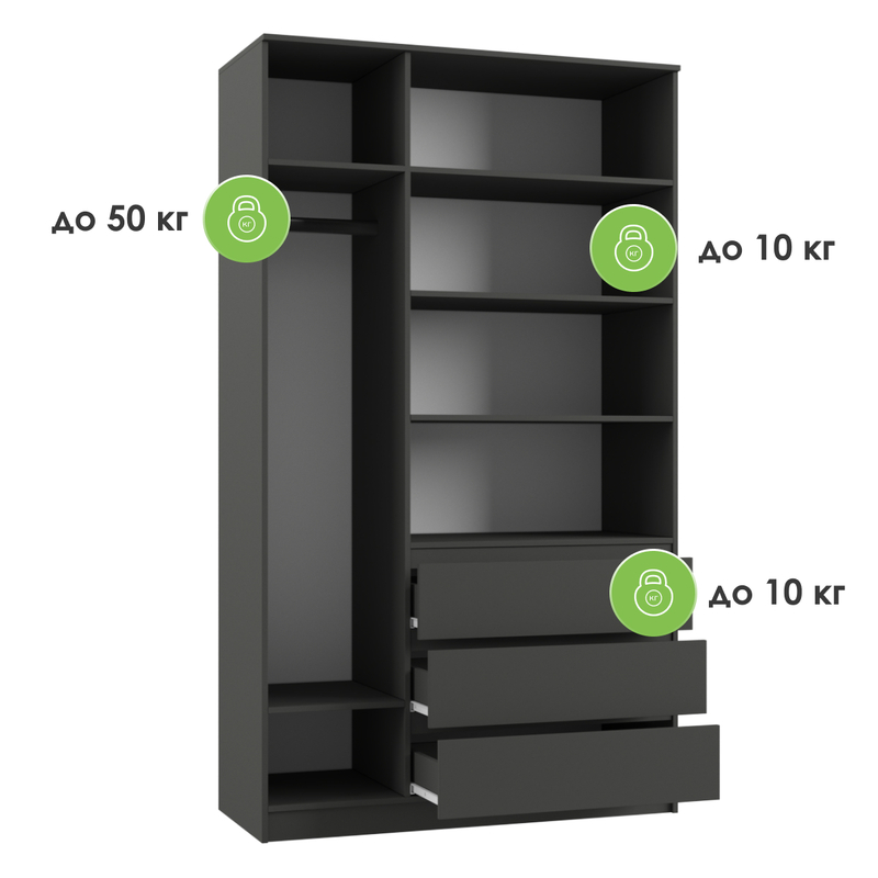 Шкаф, Мадера ШМ 1200 ЛДСП графит