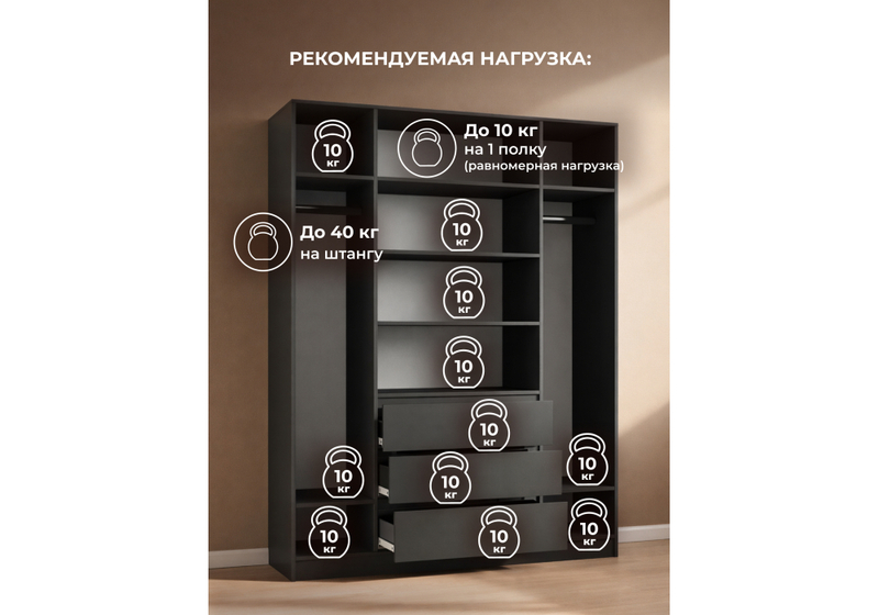 Шкаф, Мадера ЛДСП графит