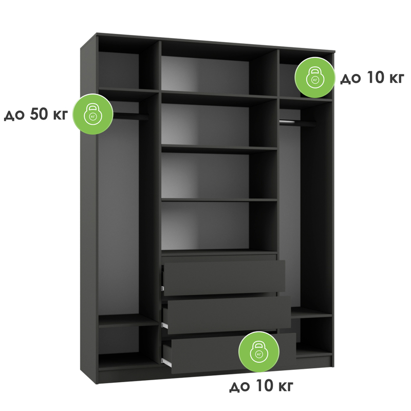 Шкаф, Мадера ЛДСП графит