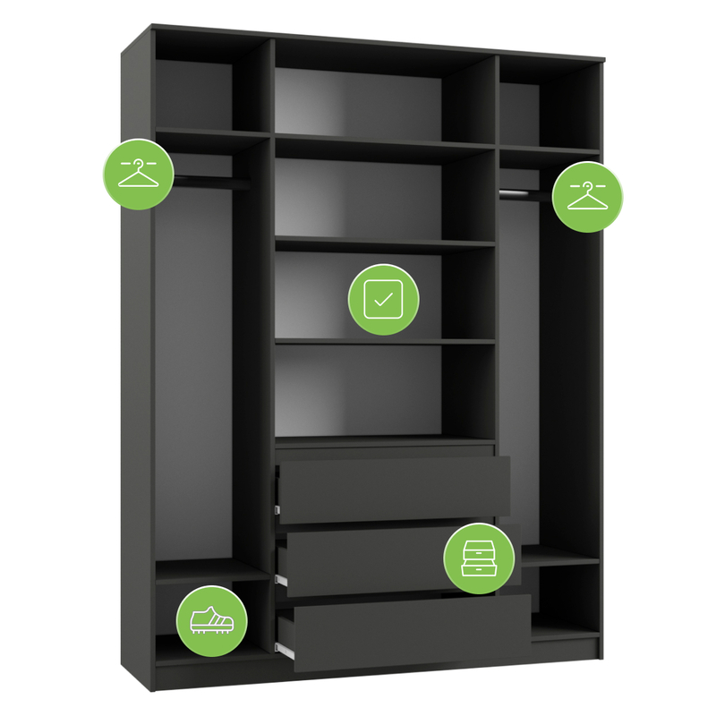 Шкаф, Мадера ЛДСП графит