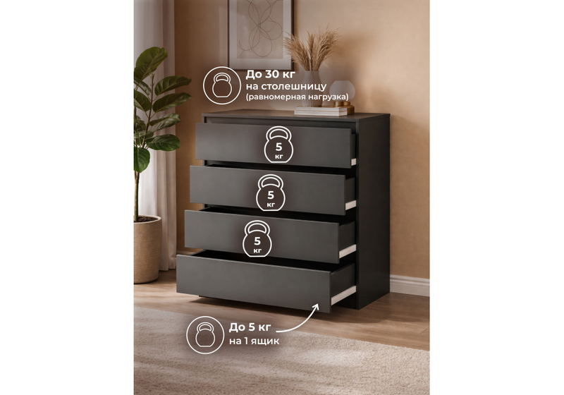 Комод, Мадера К4М ЛДСП графит