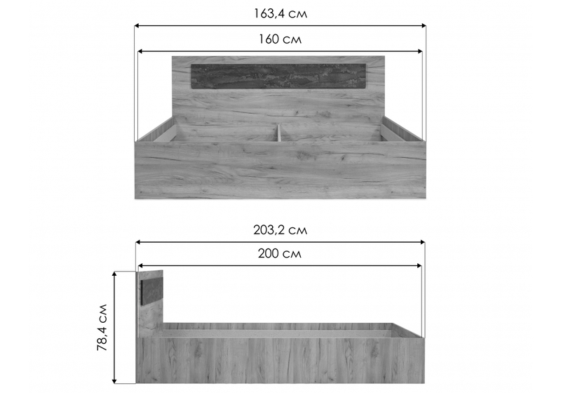 Кровать, Таика 160х200 ясень анкор светлый