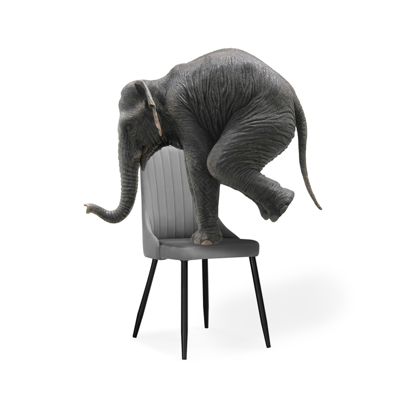 Стул на металлокаркасе, Кора темно-серый / черный