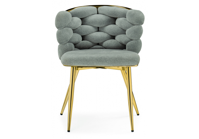 Стул на металлокаркасе, на металлокаркасе Rendi light gray / gold