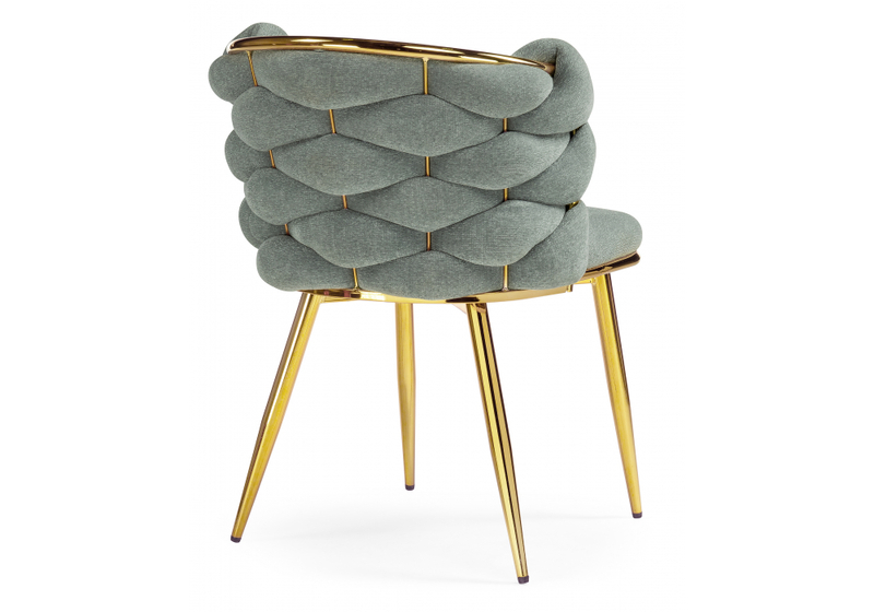 Стул на металлокаркасе, на металлокаркасе Rendi light gray / gold