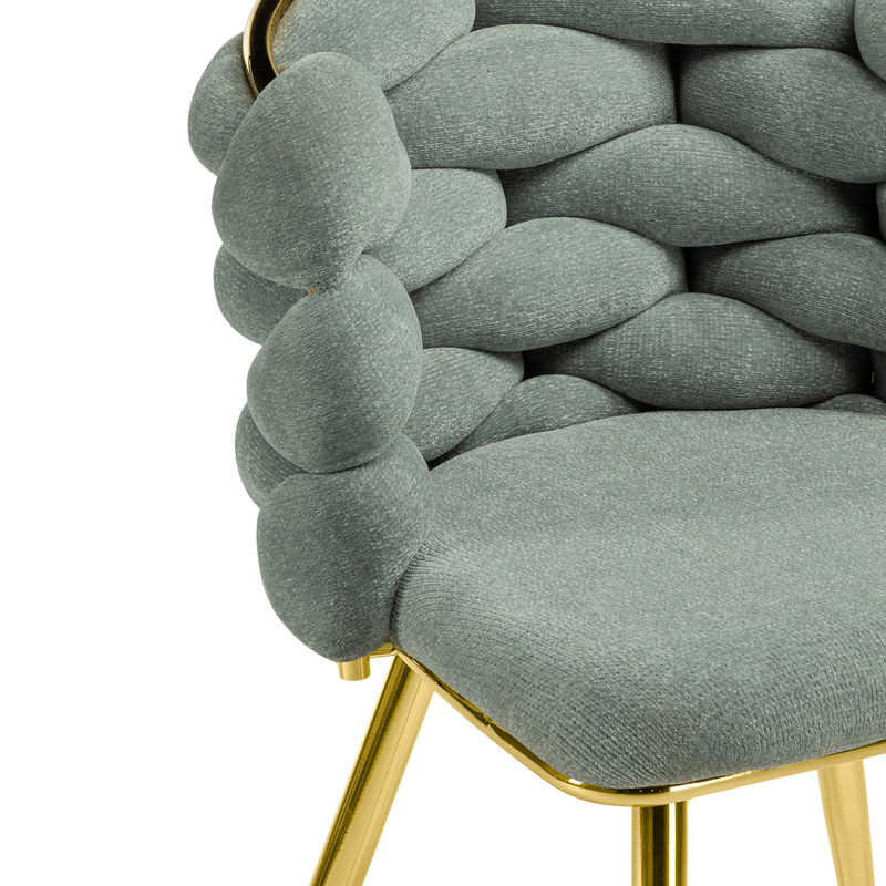 Стул на металлокаркасе, на металлокаркасе Rendi light gray / gold