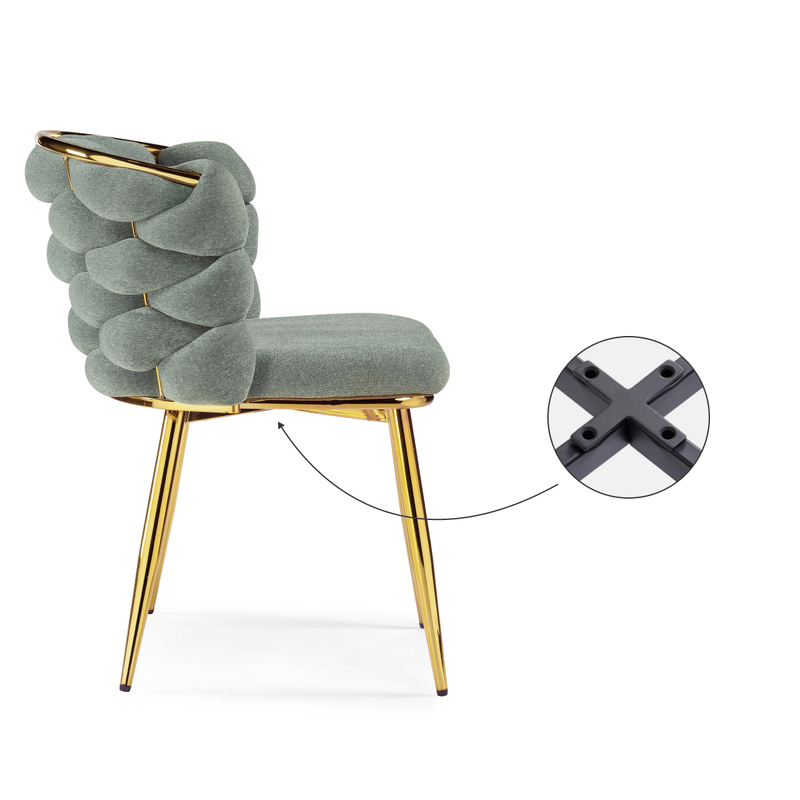 Стул на металлокаркасе, на металлокаркасе Rendi light gray / gold