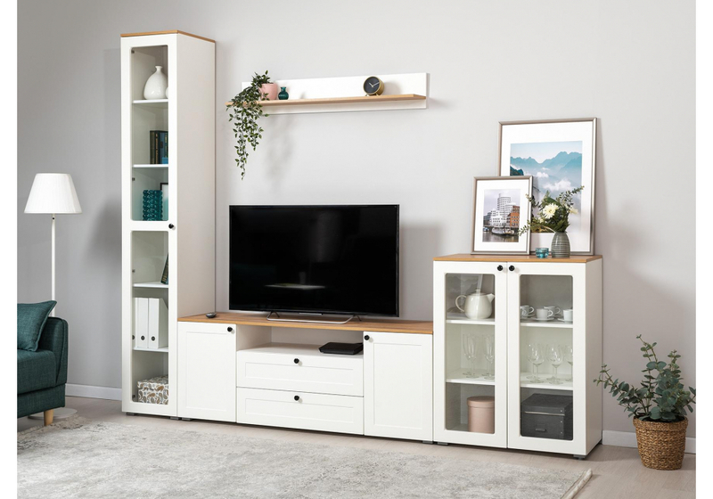 Шкаф, Опра 16.394.03 белый PE шагрень / дуб золотой craft