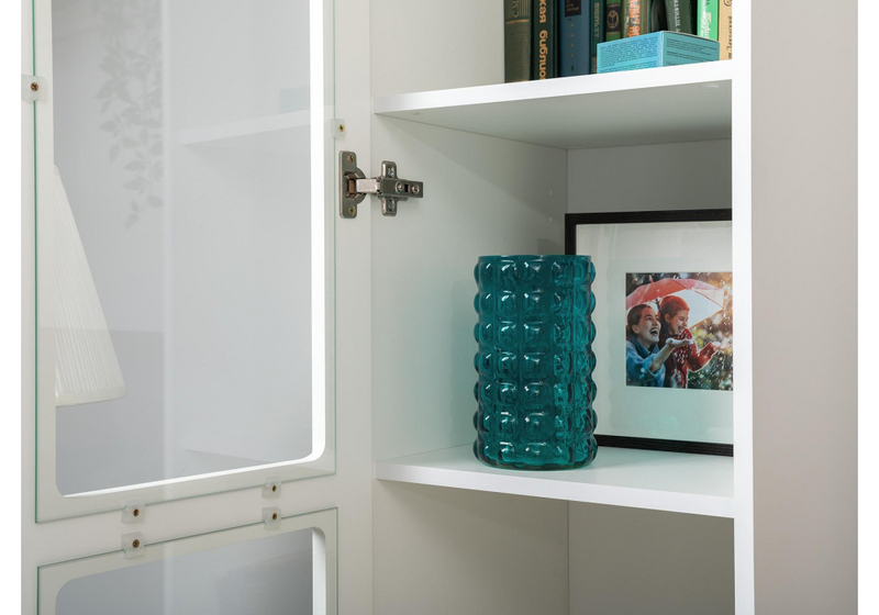 Шкаф, Опра 16.394.03 белый PE шагрень / дуб золотой craft