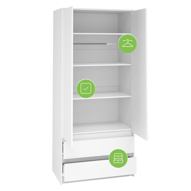 Шкаф, Идена ШК06-900 ЛДСП белое / ЛДСП белое