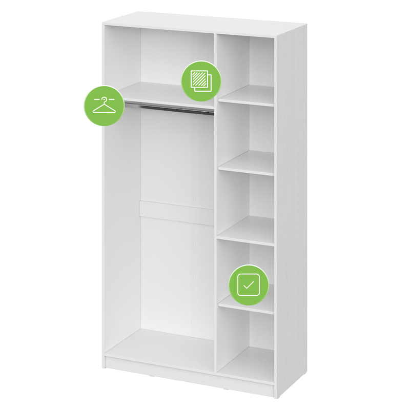 Шкаф, Бирма ШК-1200 белое дерево / белое дерево