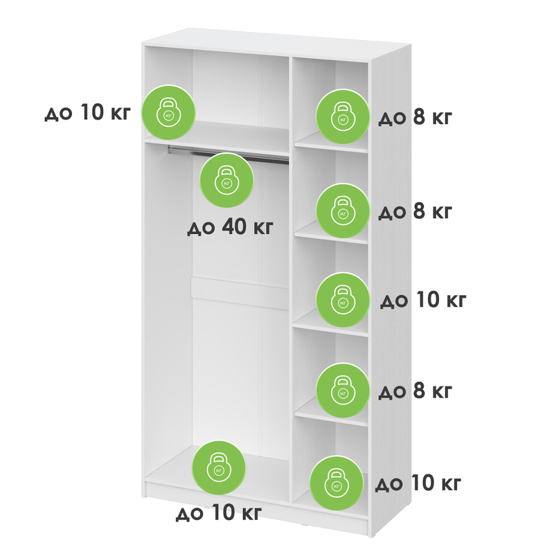 Шкаф, Бирма ШК-1200 белое дерево / белое дерево