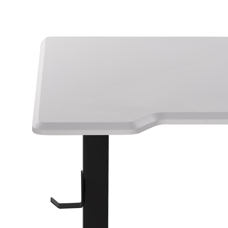 Компьютерный стол, Маркос с механизмом подъема 120х75х75 белая шагрень / черный