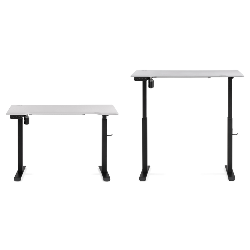 Компьютерный стол, Маркос с механизмом подъема 120х75х75 белая шагрень / черный