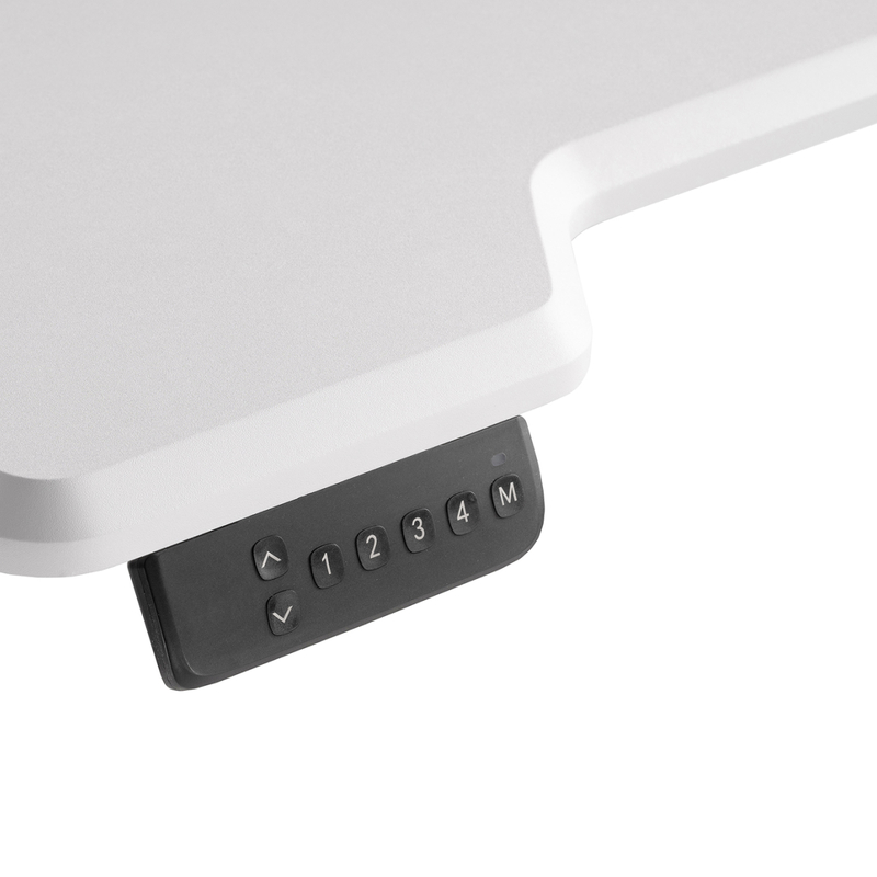 Компьютерный стол, Маркос с механизмом подъема 140х80х75 белая шагрень / черный