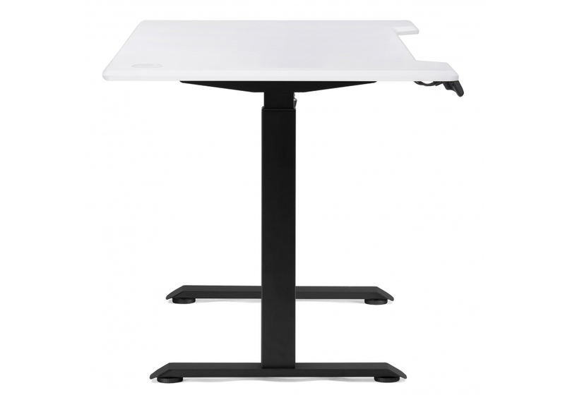 Компьютерный стол, Маркос с механизмом подъема 140х80х75 белая шагрень / черный