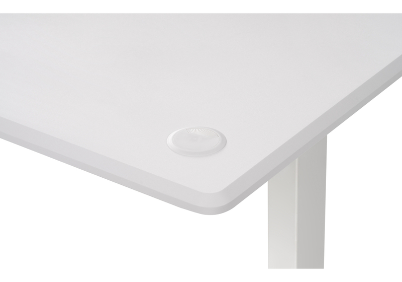 Компьютерный стол, Маркос с механизмом подъема 140х80х75 белый / шагрень белая