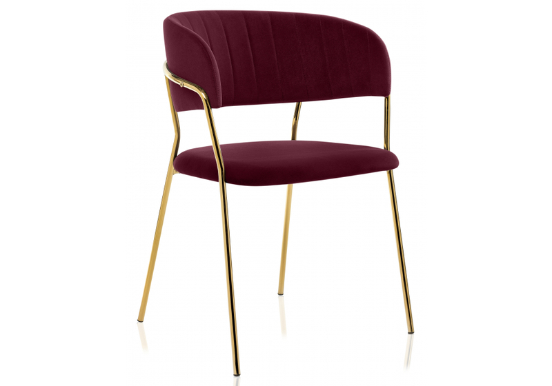 Стул на металлокаркасе, Kamelia 1 wine red / gold
