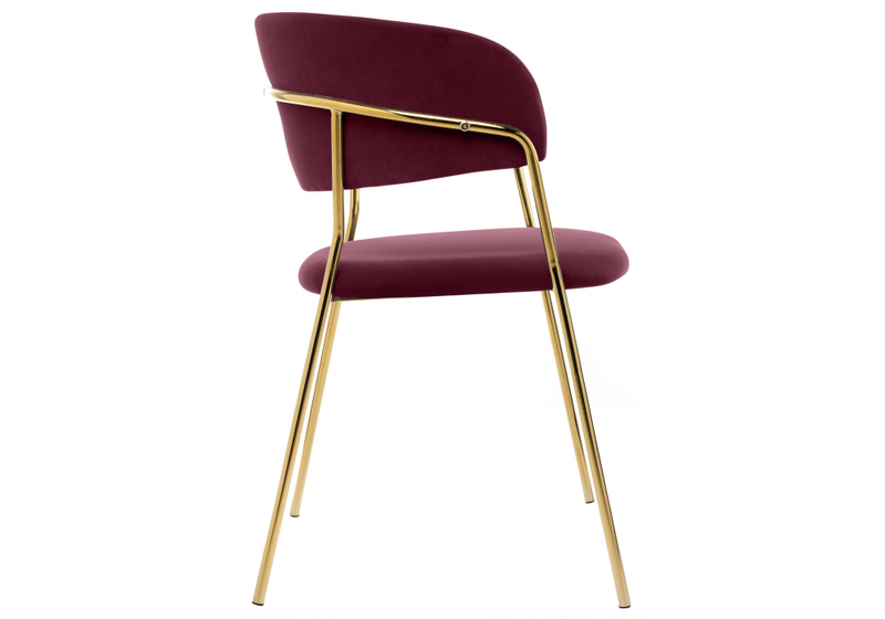 Стул на металлокаркасе, Kamelia 1 wine red / gold