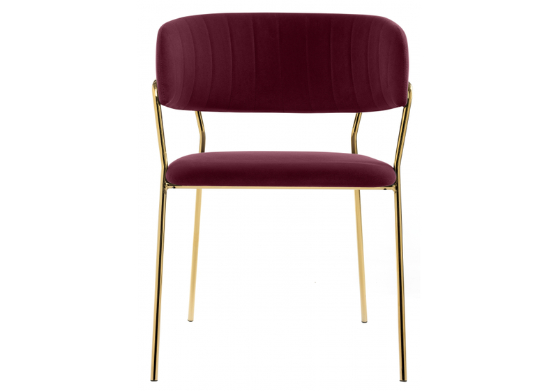 Стул на металлокаркасе, Kamelia 1 wine red / gold