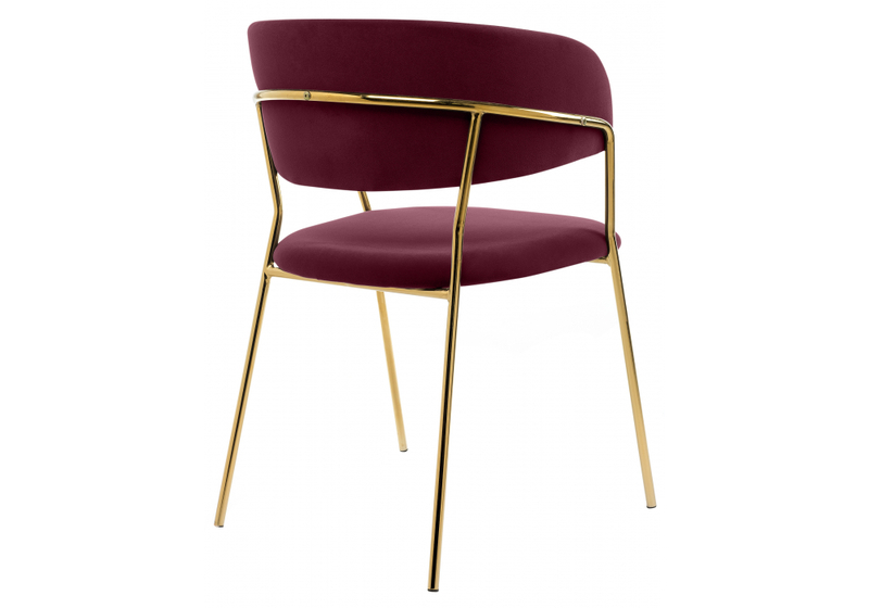 Стул на металлокаркасе, Kamelia 1 wine red / gold