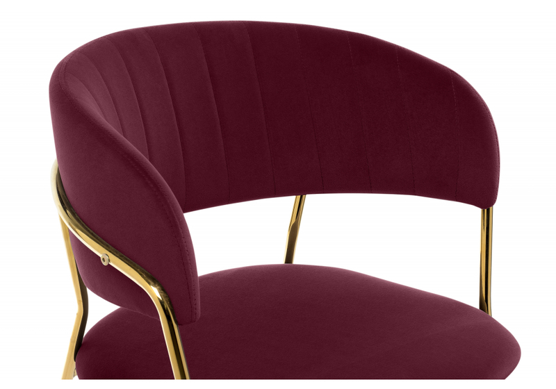 Стул на металлокаркасе, Kamelia 1 wine red / gold