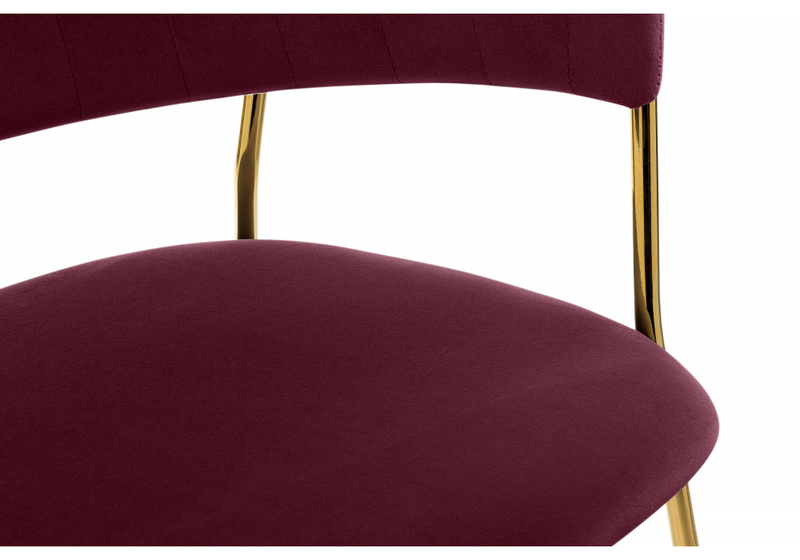 Стул на металлокаркасе, Kamelia 1 wine red / gold